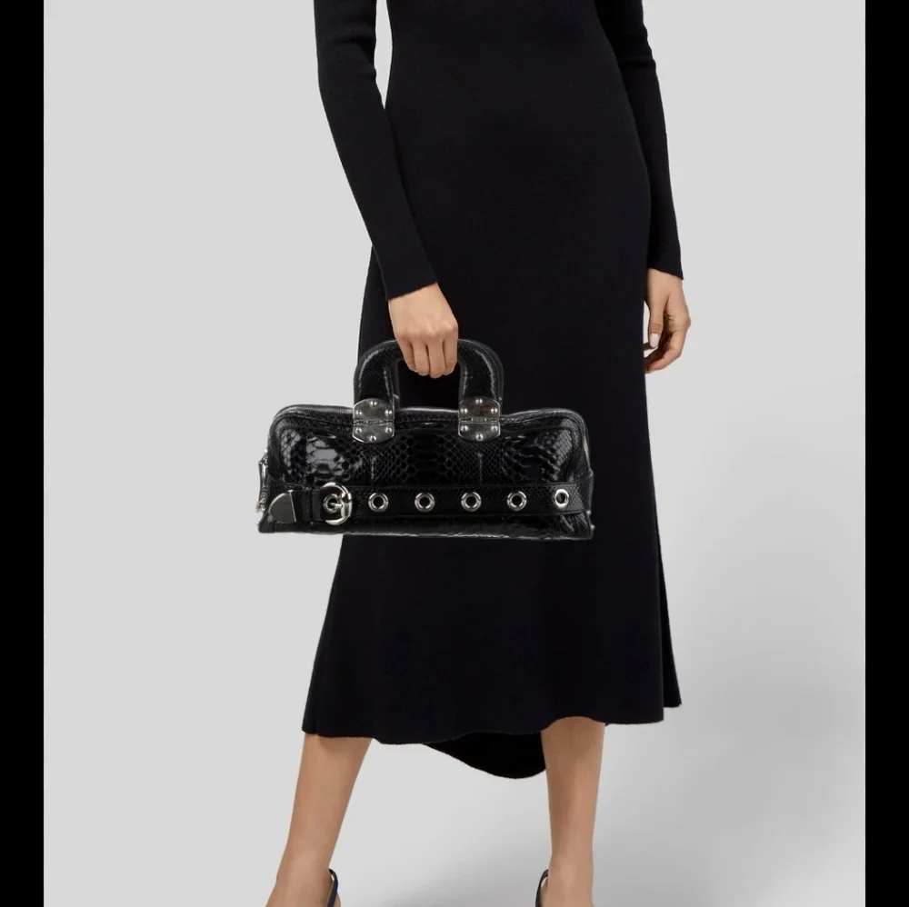 *AUTHENTIC* Gorgeous GUCCI Romy Boston Satchel - Python - Picture 2 of 15